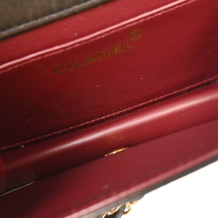 Chanel Black Lambskin Turnlock Mini Full Flap Shoulder Bag 144741