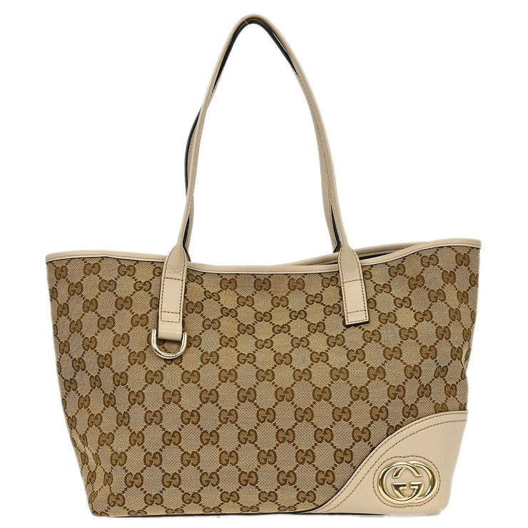 Gucci Brown Beige GG Tote Bag 169946 493075 144747