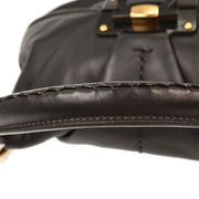 Salvatore Ferragamo Black Leather Gancini Handbag EE-21 B369 144753