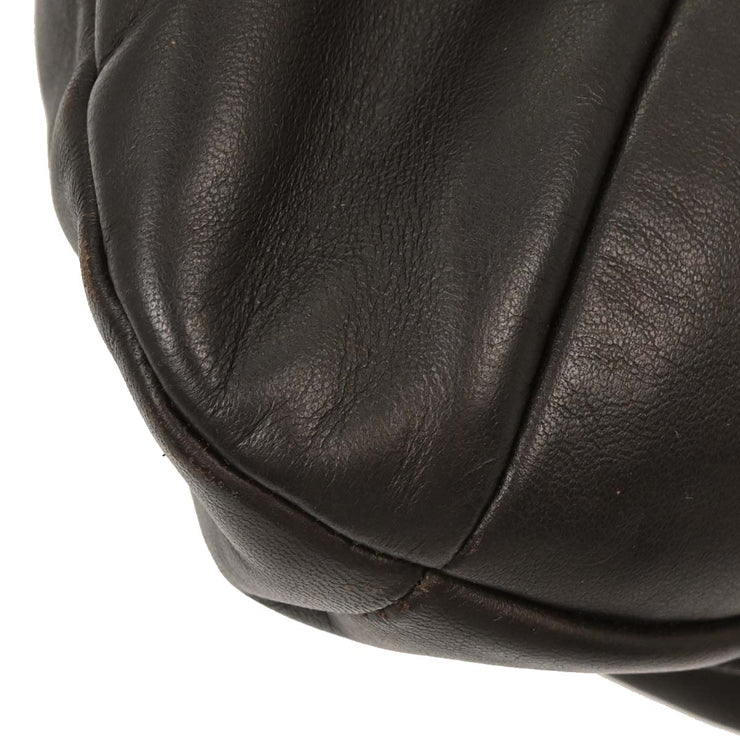 Salvatore Ferragamo Black Leather Gancini Handbag EE-21 B369 144753