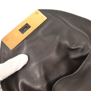Salvatore Ferragamo Black Leather Gancini Handbag EE-21 B369 144753