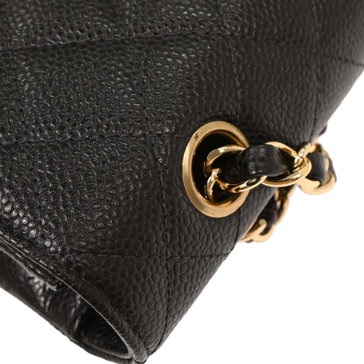 Chanel Black Calfskin Medium Classic Double Flap Shoulder Bag 144755