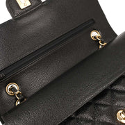 Chanel Black Calfskin Medium Classic Double Flap Shoulder Bag 144755