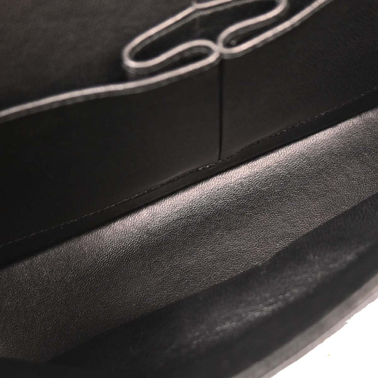 Chanel Black Calfskin Medium Classic Double Flap Shoulder Bag 144755