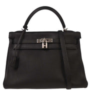 Hermes Black Togo Kelly 32 Retourne 2way Handbag  Square: K N31 144762