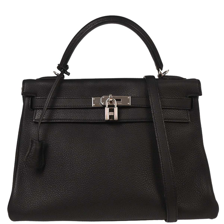 Hermes Black Togo Kelly 32 Retourne 2way Handbag  Square: K N31 144762