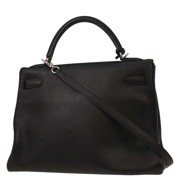 Hermes Black Togo Kelly 32 Retourne 2way Handbag  Square: K N31 144762