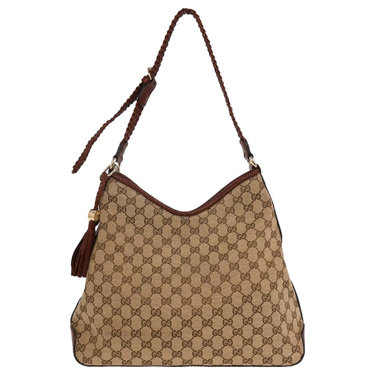 Gucci Beige Canvas GG Marrakech Hobo Shoulder Bag 257026 203998 144764