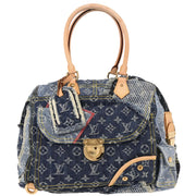Louis Vuitton Blue Monogram Denim Patchwork Bowly Handbag M95376 CE0067 144766