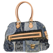 Louis Vuitton Blue Monogram Denim Patchwork Bowly Handbag M95376 CE0067 144766