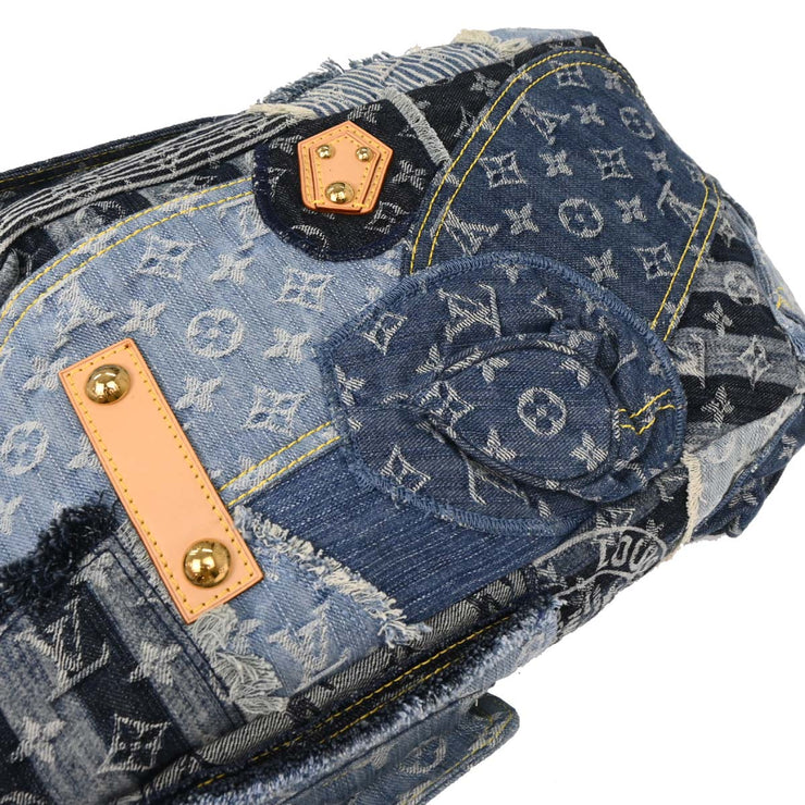 Louis Vuitton Blue Monogram Denim Patchwork Bowly Handbag M95376 CE0067 144766