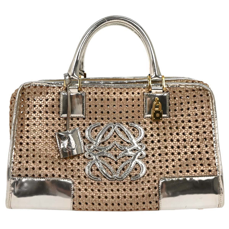 Loewe Silver Leather Amazona 36 Handbag 010207 144767