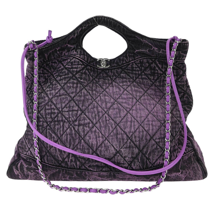 Chanel Purple Denim Chanel 31 Shopping Bag 2way Handbag 144769