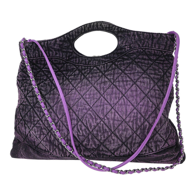 Chanel Purple Denim Chanel 31 Shopping Bag 2way Handbag 144769