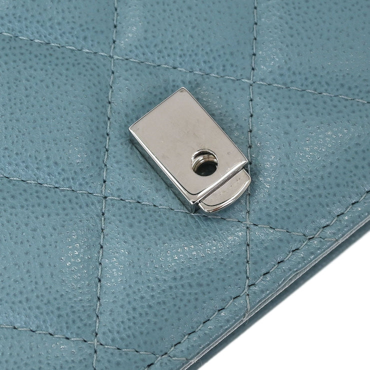 Chanel Light Blue Calfskin Half Coco WOC Wallet On Chain 144770