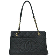 Chanel Black Calfskin Timeless CC Chain Tote Bag 144775