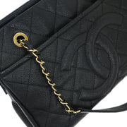 Chanel Black Calfskin Timeless CC Chain Tote Bag 144775