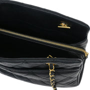 Chanel Black Calfskin Timeless CC Chain Tote Bag 144775