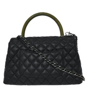 Chanel * Black Calfskin Lizard Coco Handle 2way Handbag 144776