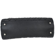 Chanel * Black Calfskin Lizard Coco Handle 2way Handbag 144776