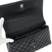 Chanel * Black Calfskin Lizard Coco Handle 2way Handbag 144776