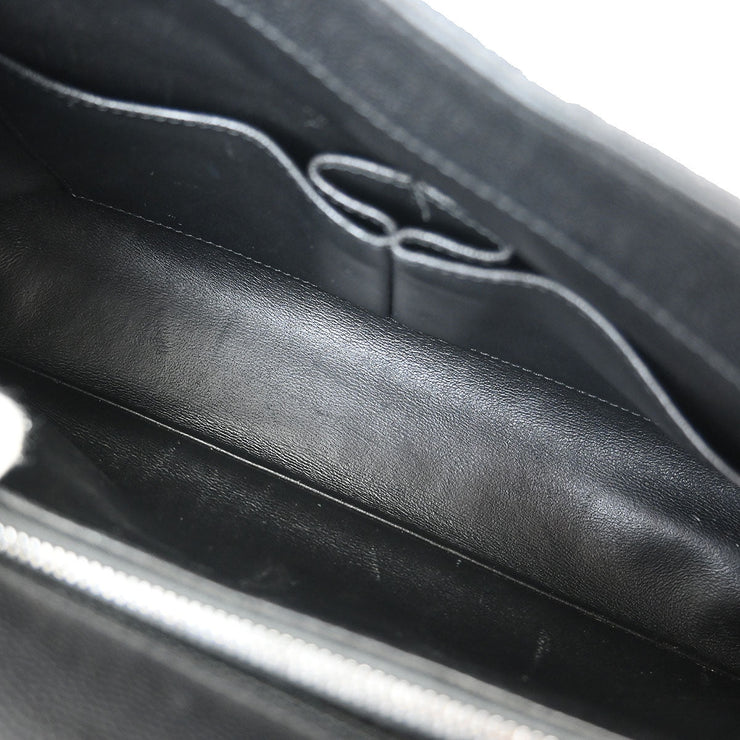 Chanel * Black Calfskin Lizard Coco Handle 2way Handbag 144776