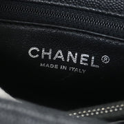 Chanel * Black Calfskin Lizard Coco Handle 2way Handbag 144776