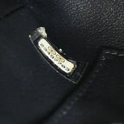 Chanel * Black Calfskin Lizard Coco Handle 2way Handbag 144776