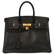 Hermes Black Ardennes Birkin 35 Handbag 6E Square:F 144807