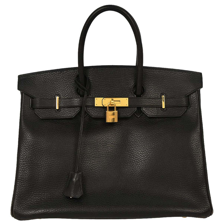 Hermes Black Ardennes Birkin 35 Handbag 6E Square:F 144807
