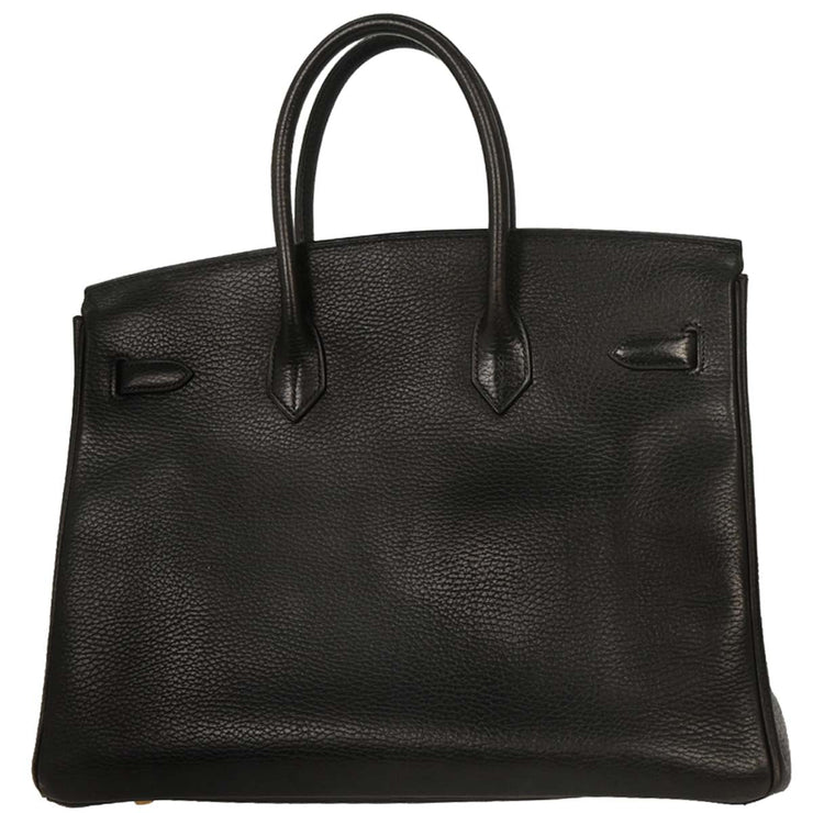 Hermes Black Ardennes Birkin 35 Handbag 6E Square:F 144807