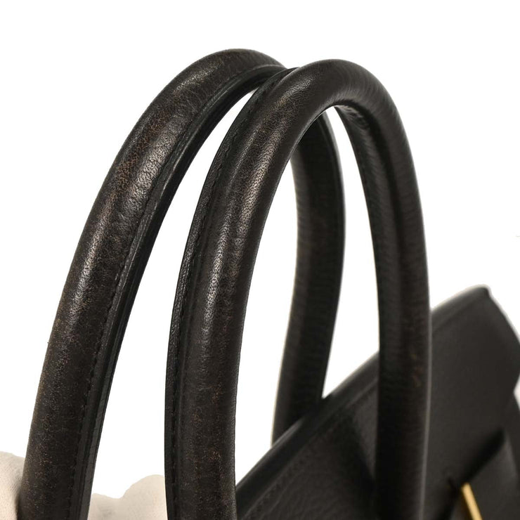 Hermes Black Ardennes Birkin 35 Handbag 6E Square:F 144807