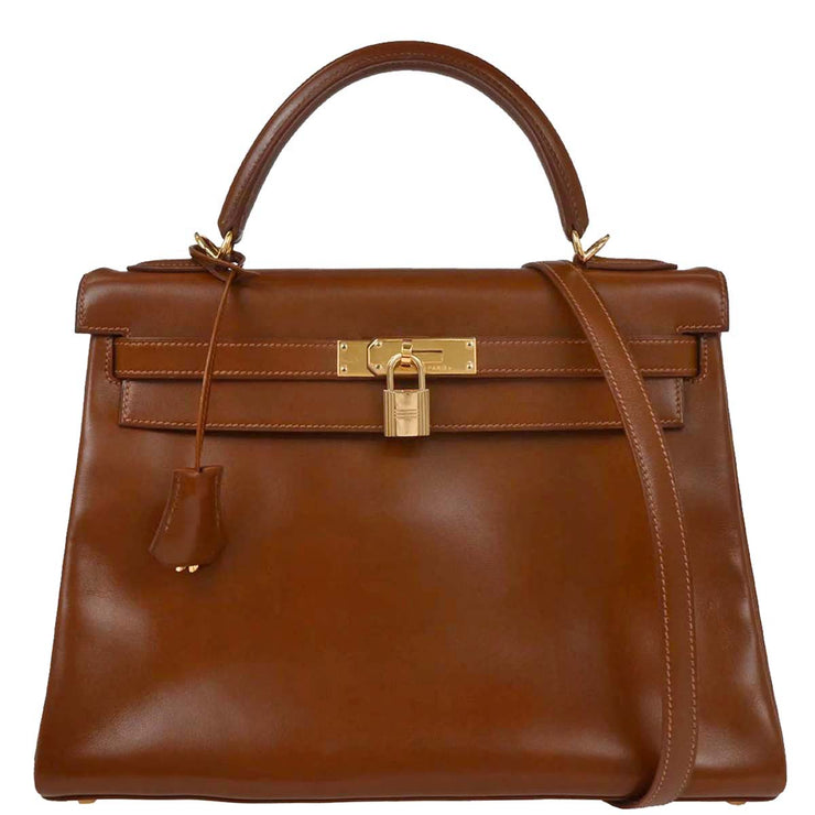 Hermes Fauve Box Calf Kelly 32 Retourne 2way Handbag  Square:G 107.S 144808