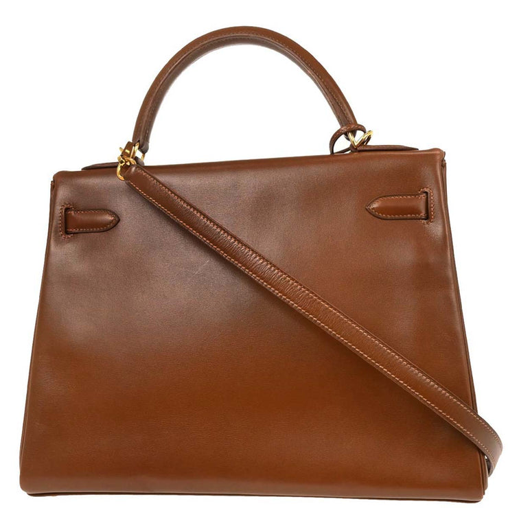 Hermes Fauve Box Calf Kelly 32 Retourne 2way Handbag  Square:G 107.S 144808