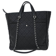 Chanel Black Lambskin Ultra Pocket Shopping Tote 2way Handbag 144810