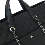 Chanel Black Lambskin Ultra Pocket Shopping Tote 2way Handbag 144810