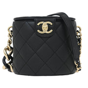 Chanel Black Lambskin Vanity Shoulder Bag 144814