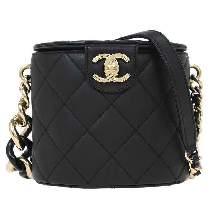 Chanel Black Lambskin Vanity Shoulder Bag 144814