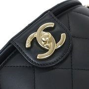 Chanel Black Lambskin Vanity Shoulder Bag 144814