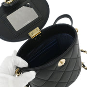 Chanel Black Lambskin Vanity Shoulder Bag 144814