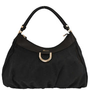 Gucci Black Canvas GG Abbey D Ring Handbag 189833 493492 144819