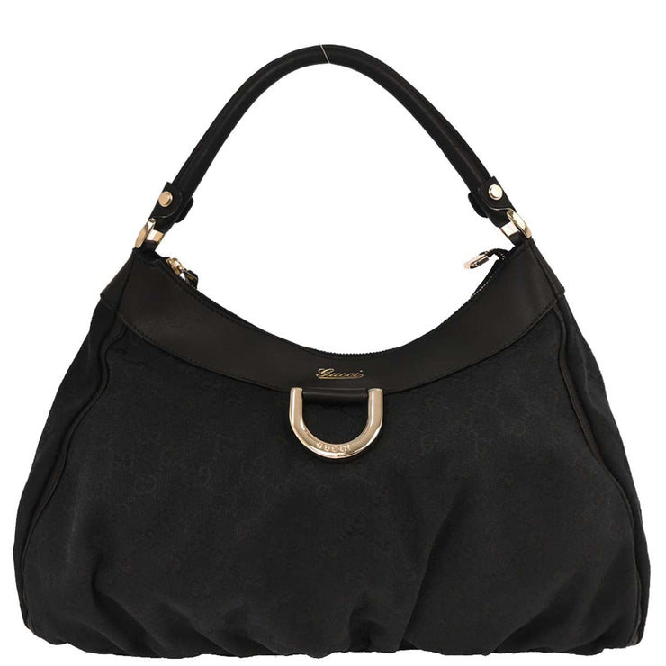 Gucci Black Canvas GG Abbey D Ring Handbag 189833 493492 144819