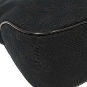 Gucci Black Canvas GG Jackie Tote Handbag 145817 204990 144821