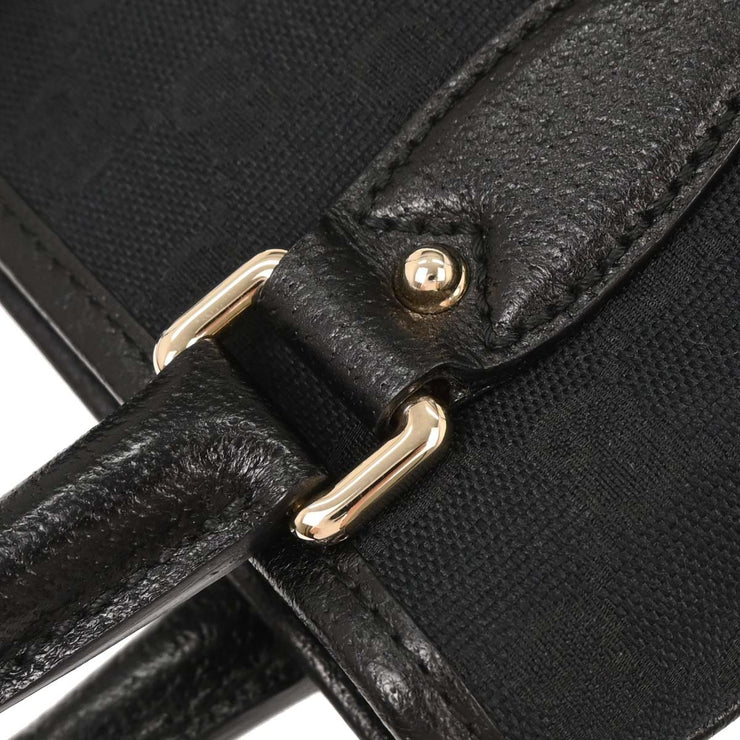 Gucci Black Canvas GG Jackie Tote Handbag 145817 204990 144821