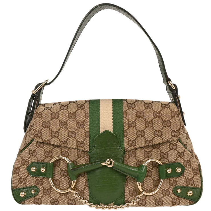 Gucci Beige Canvas GG Horsebit Handbag 131474 002058 144823