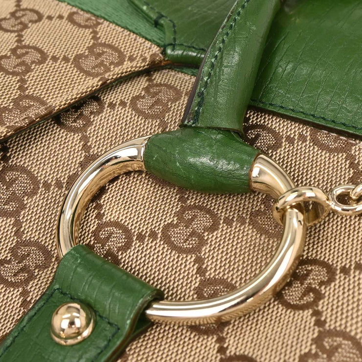 Gucci Beige Canvas GG Horsebit Handbag 131474 002058 144823