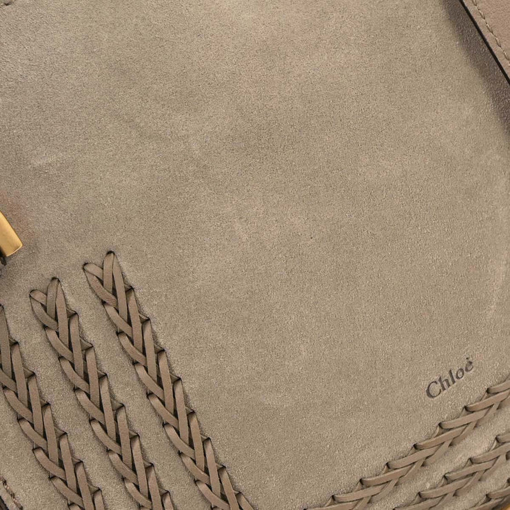 Chloe Gray Suede Marcie 2way Handbag 03-18-63-65 144827
