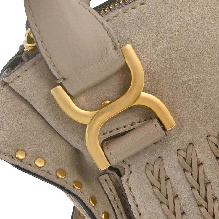 Chloe Gray Suede Marcie 2way Handbag 03-18-63-65 144827