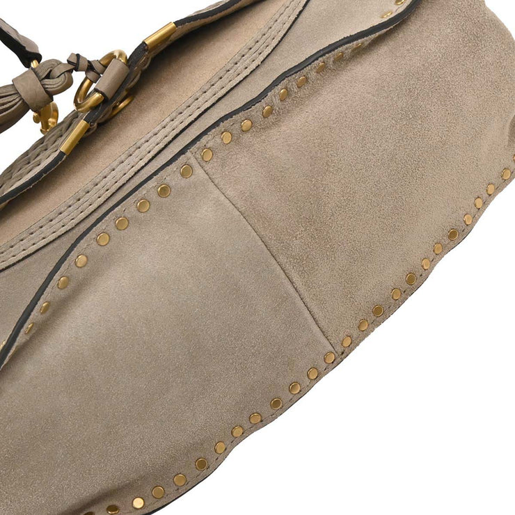 Chloe Gray Suede Marcie 2way Handbag 03-18-63-65 144827