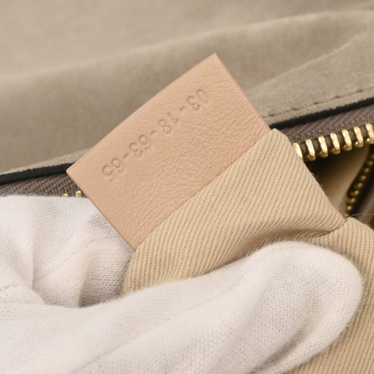 Chloe Gray Suede Marcie 2way Handbag 03-18-63-65 144827